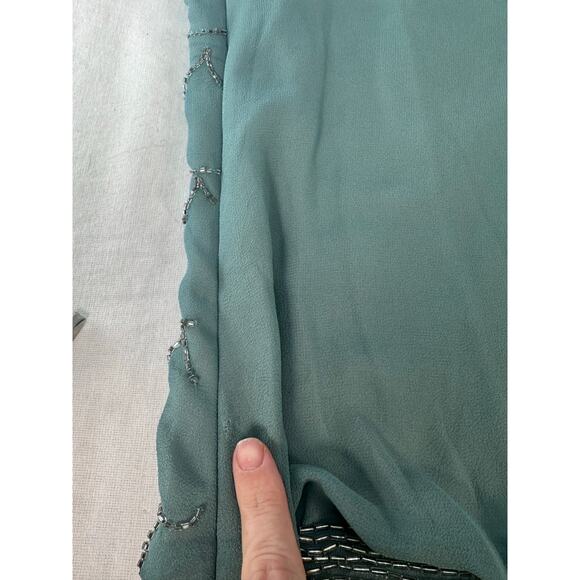 Adriana Papell Women's sz 10 Fishscale Beaded Cocktail NYE Holiday Party Dress - Picture 6 of 12